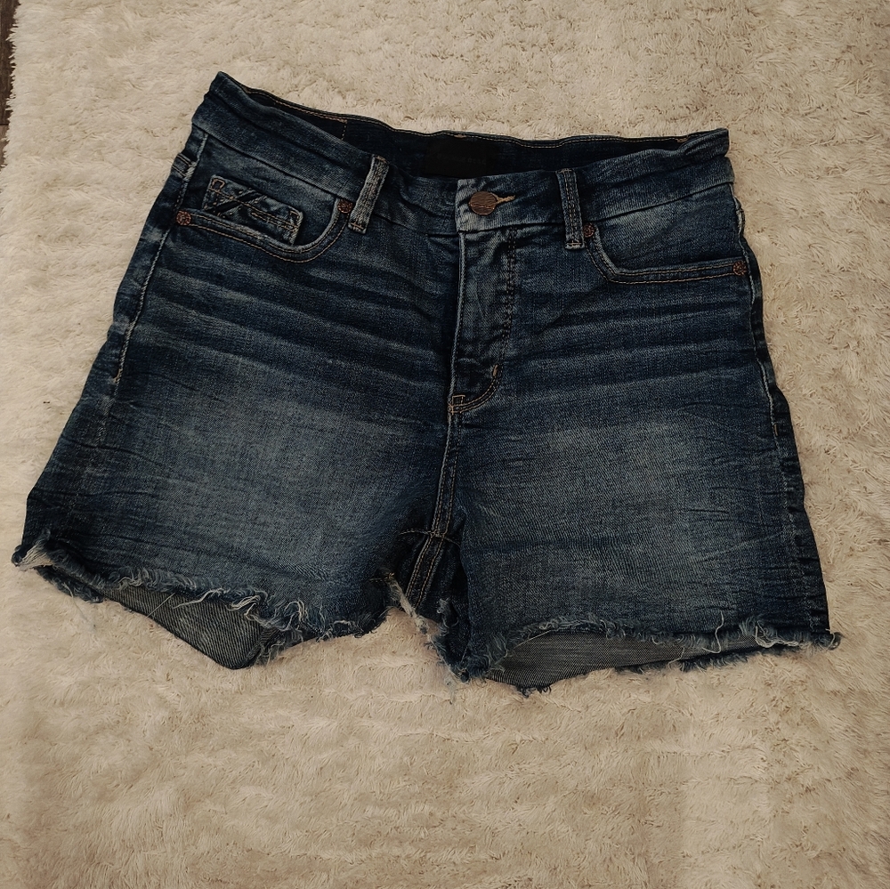 Buckle Black Denim Shorts